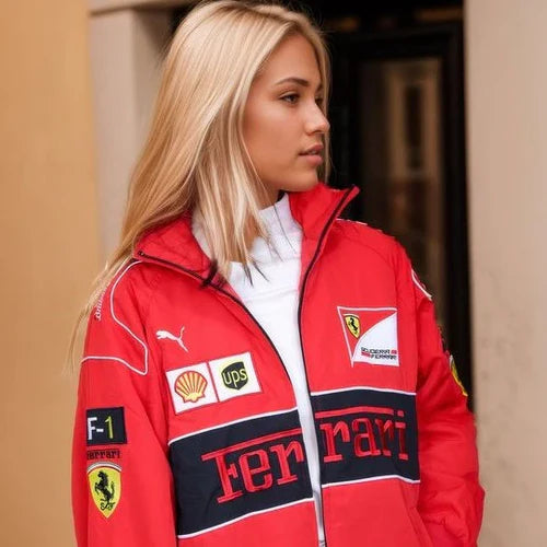 Vintage Red Ferrari Racing Jacket (Summer Fit)