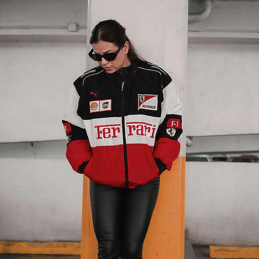 White Ferrari Vintage Racing Jacket (Summer Fit)