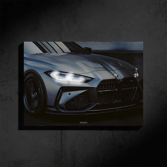BMW M4 COMPETITION Neon Poster – WHITE LED Edition