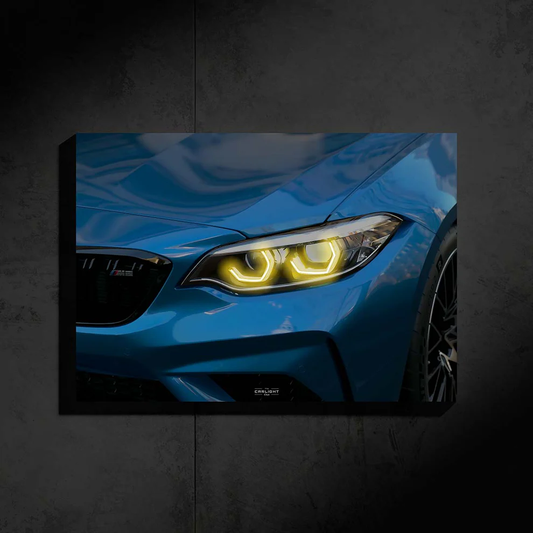 BMW M2 Competition Neon Poster – Yellow LED Edition