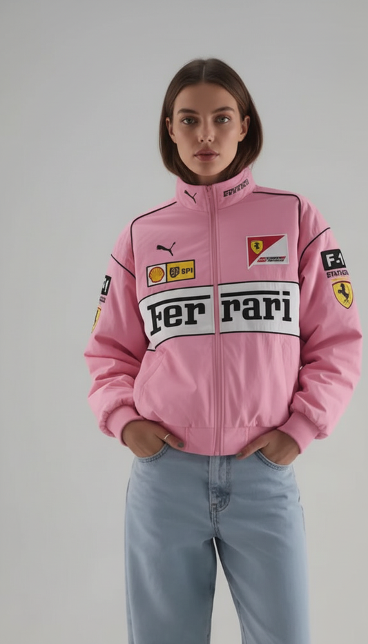 Vintage Limited Edition Pink Ferrari F1 Racing Jacket