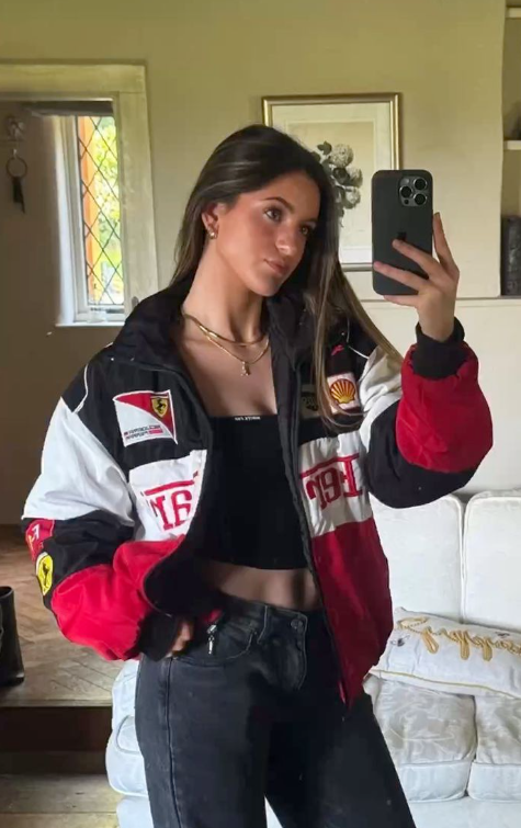 White Ferrari Vintage Racing Jacket (F1 Jacket)