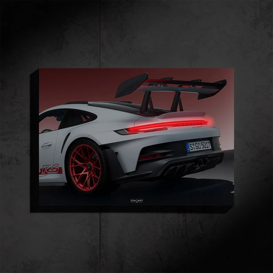 Porsche GT3 RS Neon Poster – Red LED Edition